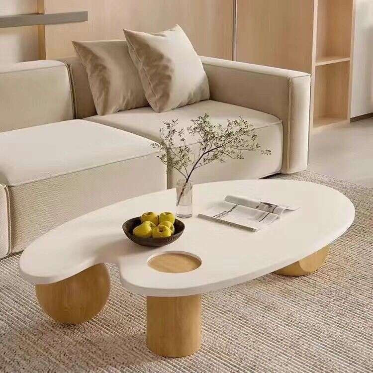 โต๊ะกาแฟ Nordic Modern Clouds Tea Table โต๊ะชาครีมสำหรับห้องนั่งเล่นที่บ้านเรียบง่ายบันทึกรูปร่างพิเศษ