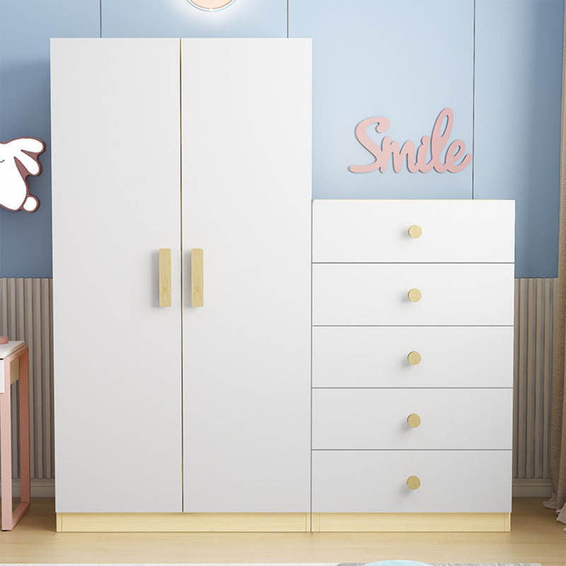 Solid Wood Home Bedroom Modern Baby Children Simple Storage Cabinet with Drawers Wardrobe