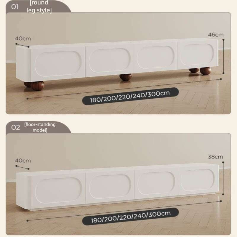 Cream Style Solid Wood Cabinet Simple modern coffee table Floor standing TV cabinet set