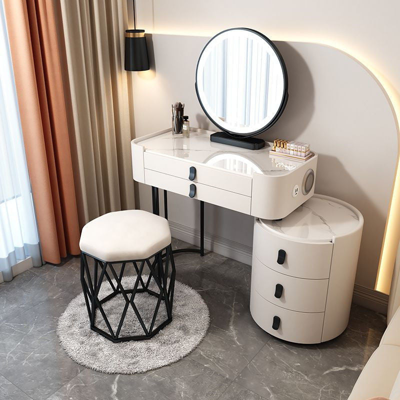 Simple solid wood smart bedroom table, multi-purpose dressing table with mirror, complete set