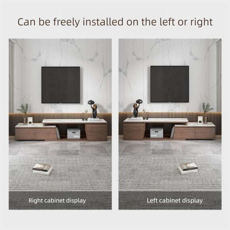 Modern Stone Coffee Table Combo Living Room Light Luxury Stretch Shelf TV Cabinet