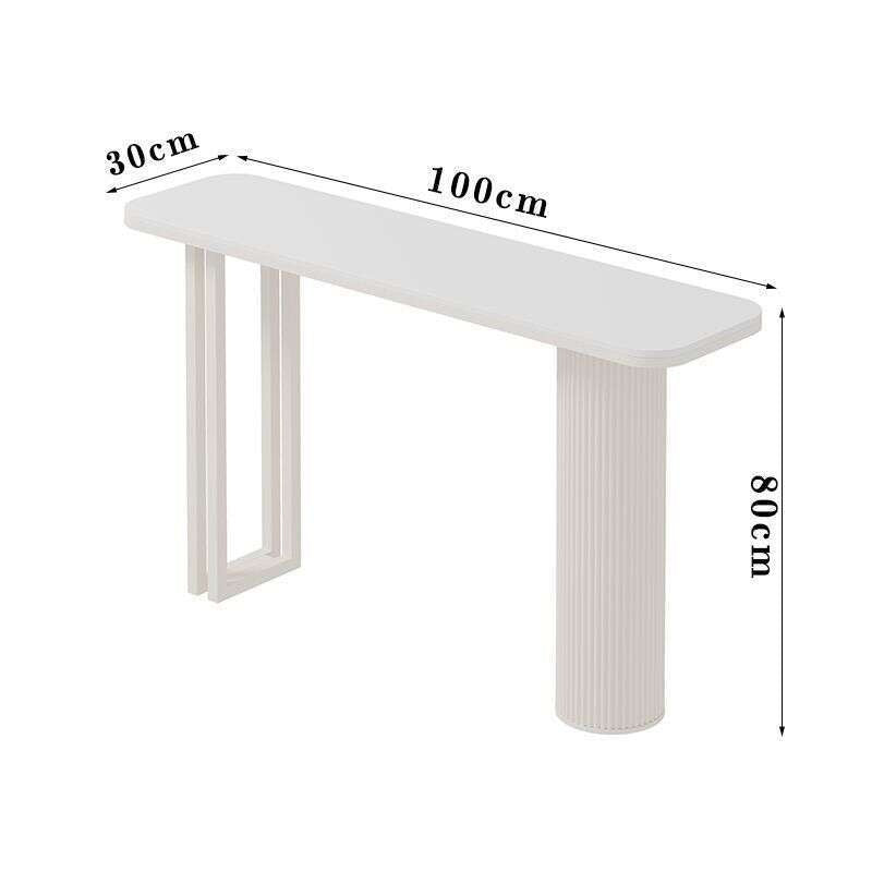 Bar living room divider stone table, metal strip, entrance, Italian style, light luxury square console table.