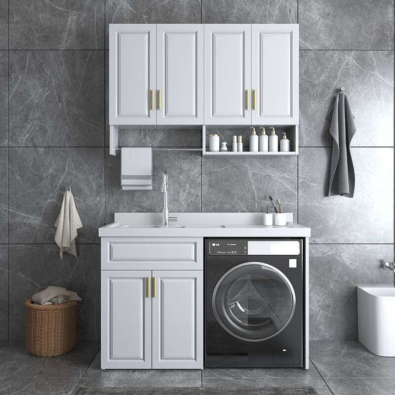QW- Stainless Steel Storage Cabinet Bathroom Sink Washing Machine Counter
