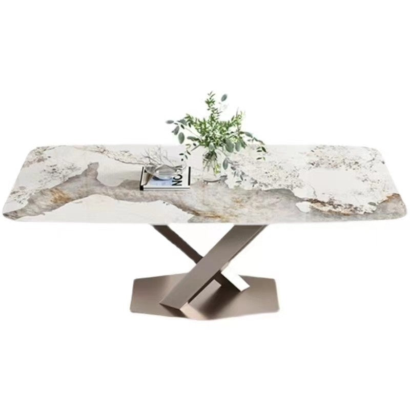 Luxurious marble dining minimalist small square table, Italian style, modern design for condos.