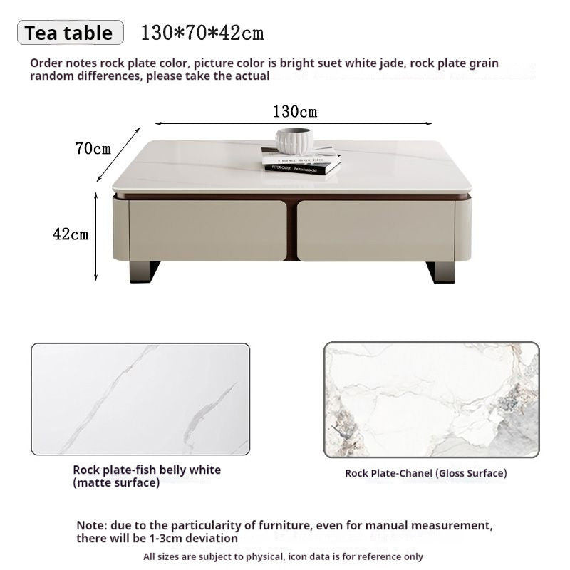 Nordic light luxury modern glossy stone coffee table TV cabinet living room floor combination small home type
