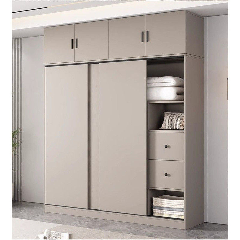 Solid Wood Home Bedroom Cream Wind Small House Modern Simple Multi-size Cabinet Top Side Wardrobe