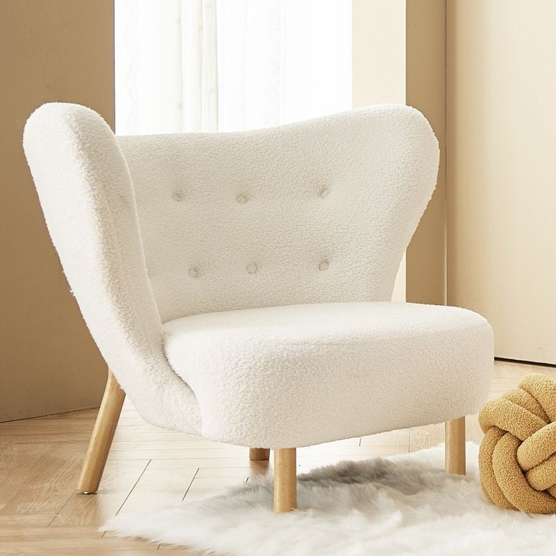 Single sofa, fleece leisure chair with footrest, simple living room balcony lazy sofa