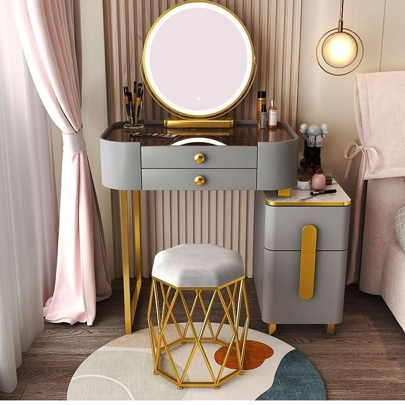 Modern Simple Dressing Table Bedside Storage Cabinet Bedroom Makeup Multifunctional Mirror Chair