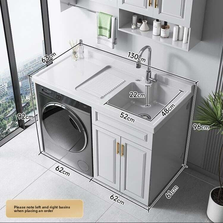 QW- Stainless Steel Storage Cabinet Bathroom Sink Washing Machine Counter