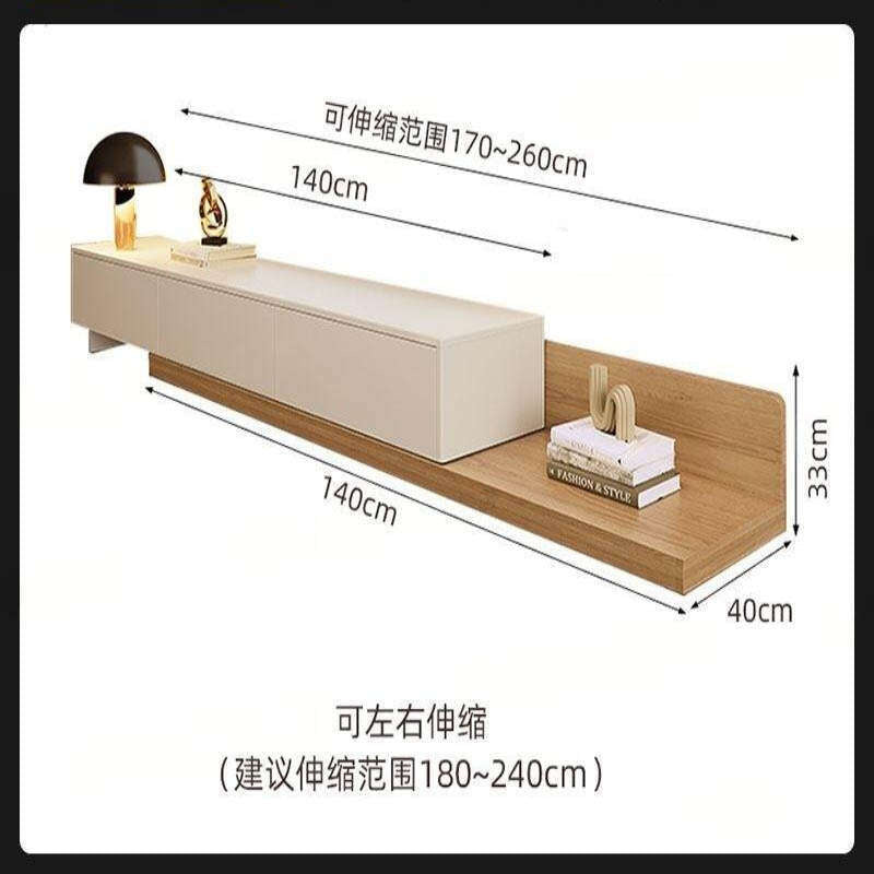 and Coffee Table Set, Expandable TV Stand, Modern Minimalist Floor Cabinet