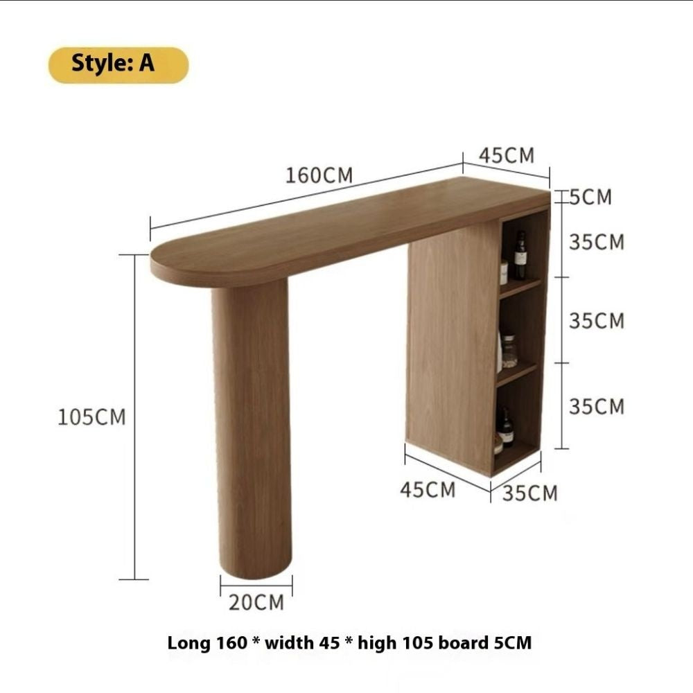 Solid wood home against the wall high long bar coffee simple living room balcony partition check cabinet table