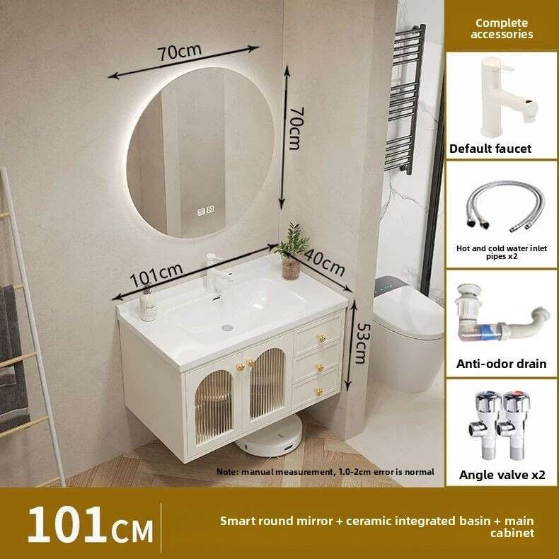 QW- Smart glass cabinet for bathroom storage, width 40 cm.