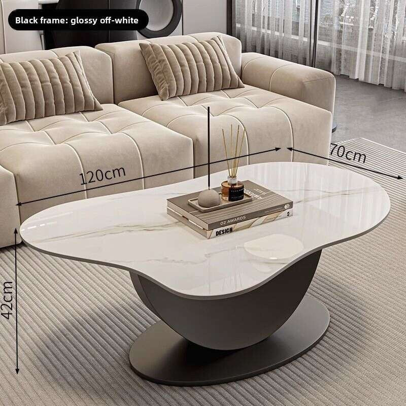 Slate coffee table, modern, simple, living room, home, irregular shape. New style tea table
