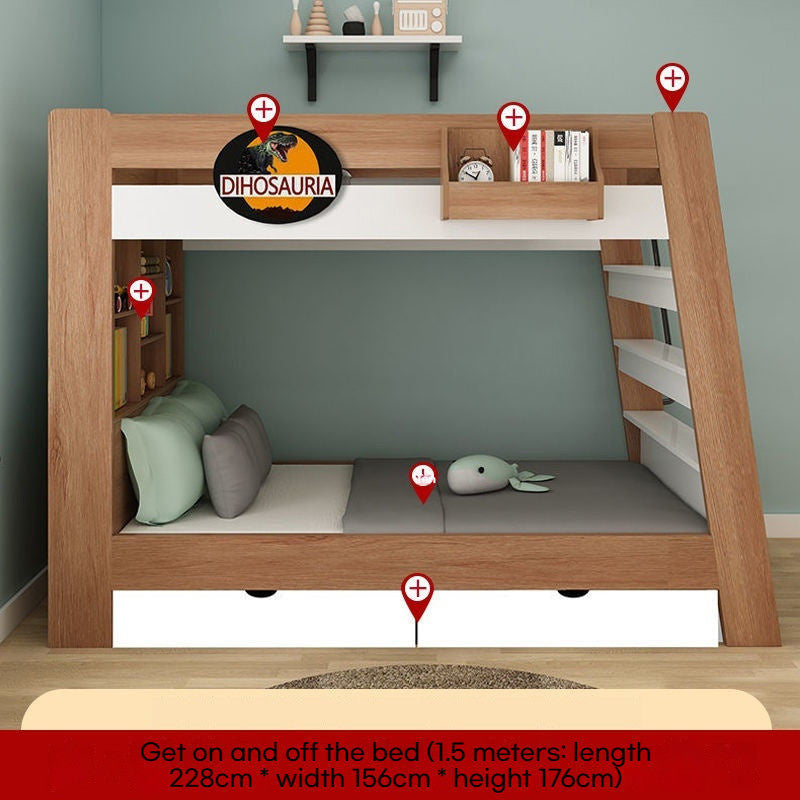 Nordic Creative High Low Mother Up and Children's Two-layer Bed Down 1.2 / 1.5 Meters