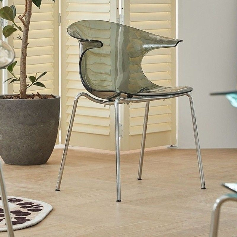 เก้าอี้โบราณโบราณเก้าอี้อะคริลิคใสเก้าอี้เรียบง่ายทันสมัยเก้าอี้พักผ่อนลมครีมเก้าอี้พนักพิง 