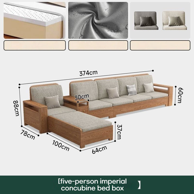 Nordic Fabric Solid Wood Furniture, Single Sofa, Double Sofa
