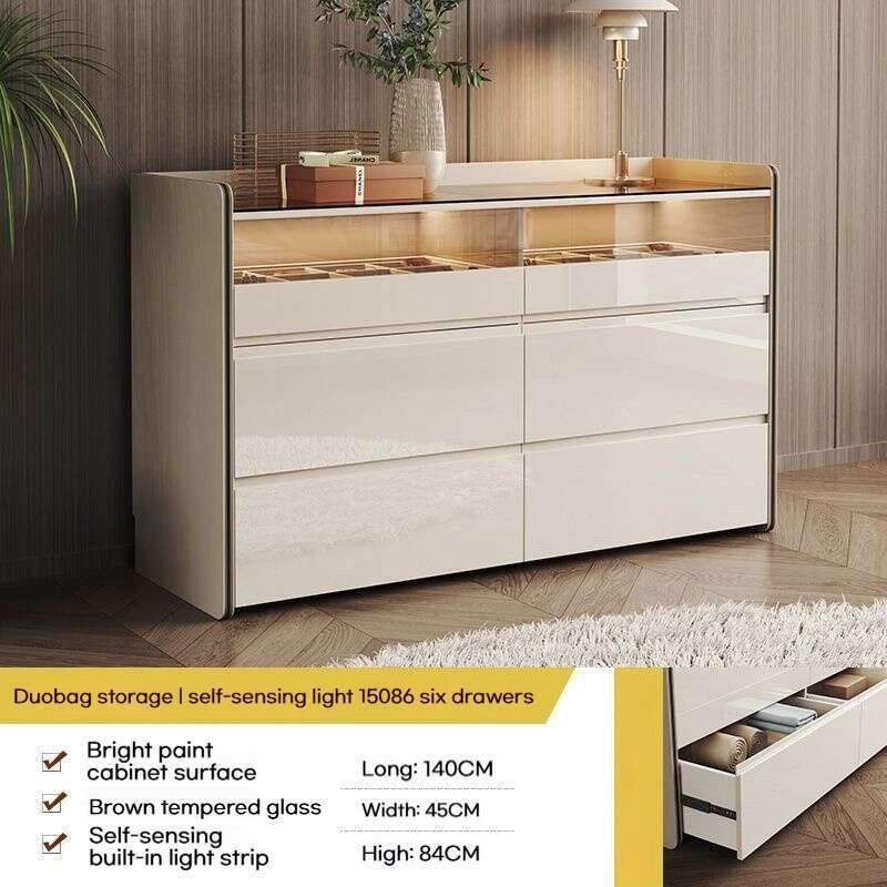 Modern simple Bedroom Storage at end of bed Elegant cabinet in the living room Wall-mounted storage cabinet, dressing table