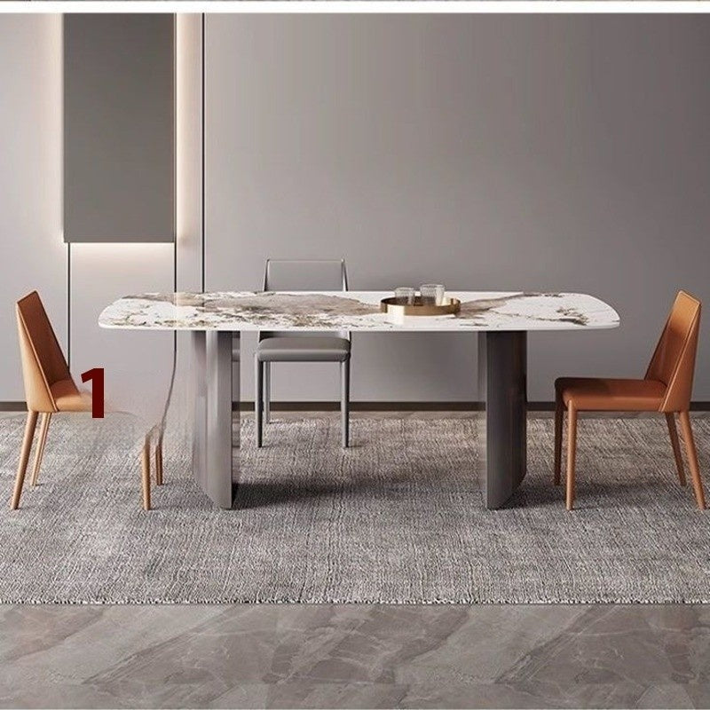BKK Ready Stock Premium Italian Style Dining Table Square shape Elegant style stainless steel marble