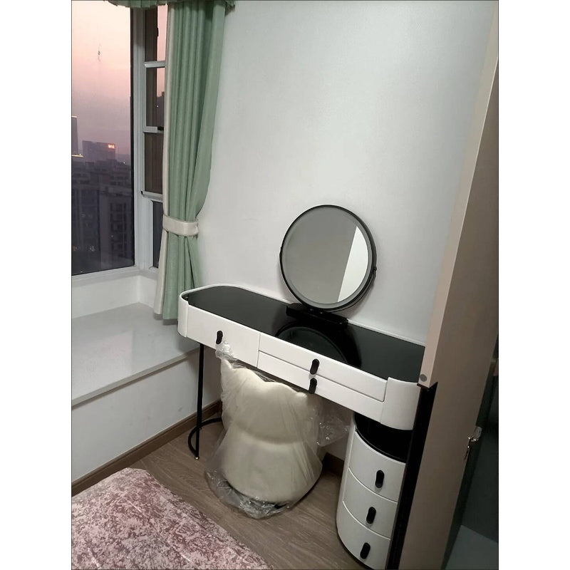 Simple solid wood smart bedroom table, multi-purpose dressing table with mirror, complete set