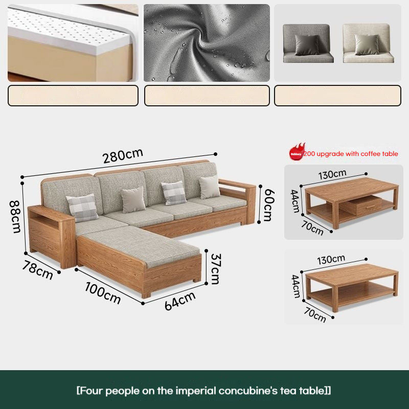 Nordic Fabric Solid Wood Furniture, Single Sofa, Double Sofa