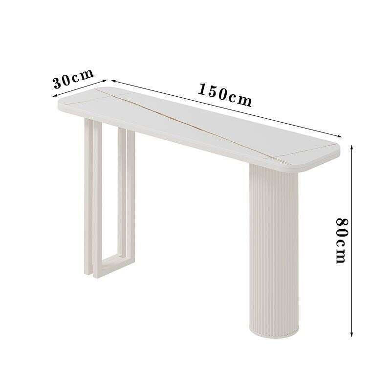 Bar living room divider stone table, metal strip, entrance, Italian style, light luxury square console table.