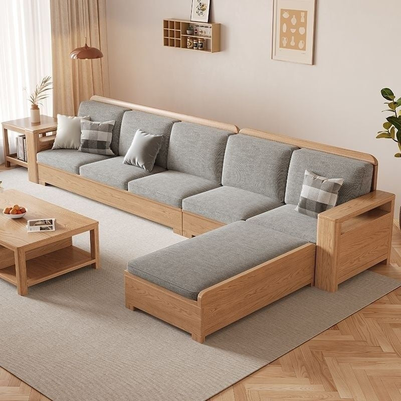 Nordic Fabric Solid Wood Furniture, Single Sofa, Double Sofa