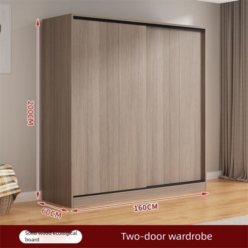 Solid Wood Sliding Door Home Bedroom Modern Simple Storage Cabinet Wardrobe 1.8m