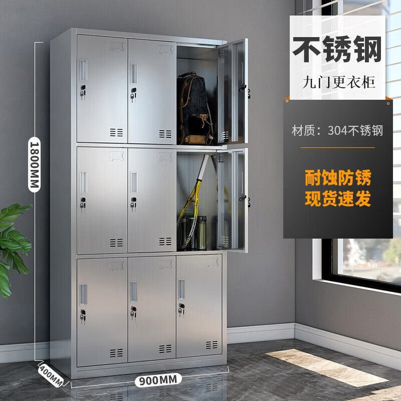 304 Extra Thick Wardrobe Stainless Steel Dust-free Storage Cabinet for Bathroom