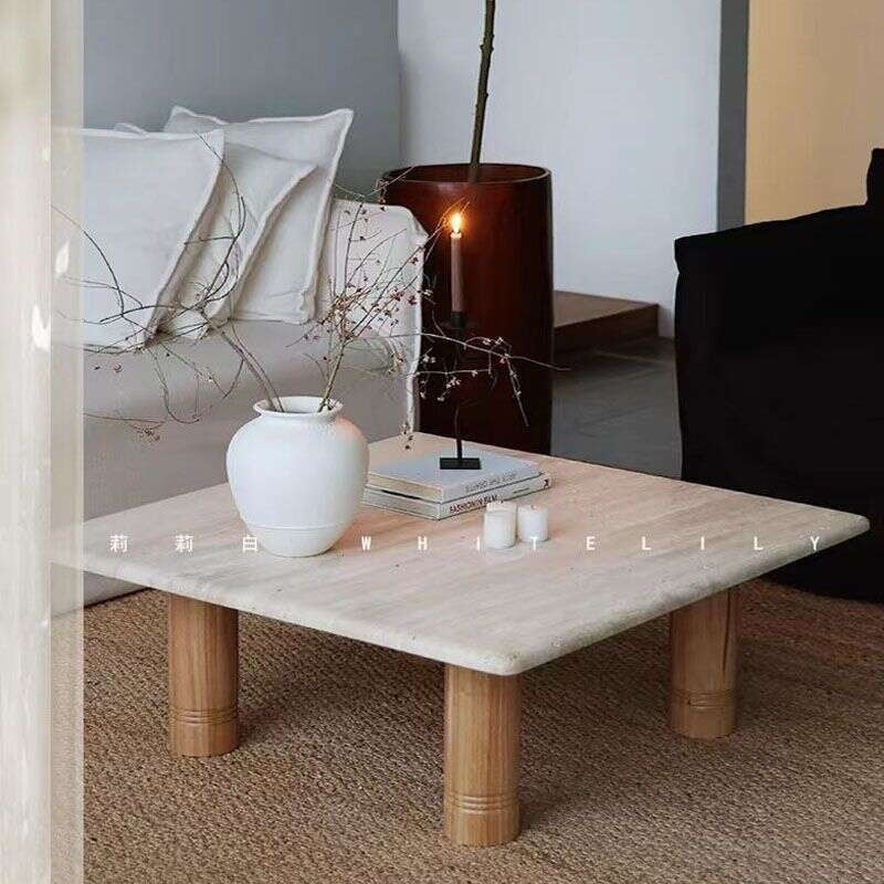 Stone Living Room Tea Japanese Style Coffee Table Natural Marble Furniture