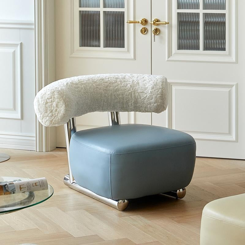 Nordic Light Luxury Simple Single Chair Bedroom Sofa Stool Home Sledge Comfortable Cotton and Linen