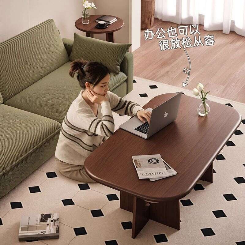 Full solid wood living room coffee home tea balcony low table
