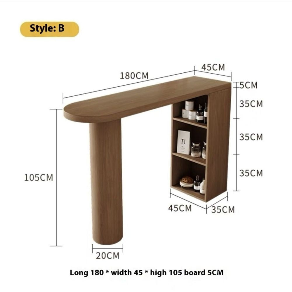 Solid wood home against the wall high long bar coffee simple living room balcony partition check cabinet table