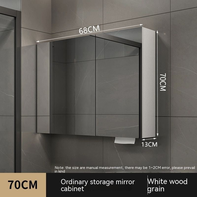 QW- Smart Solid Wood Wall Mounted Bathroom Mirror Storage Cabinet