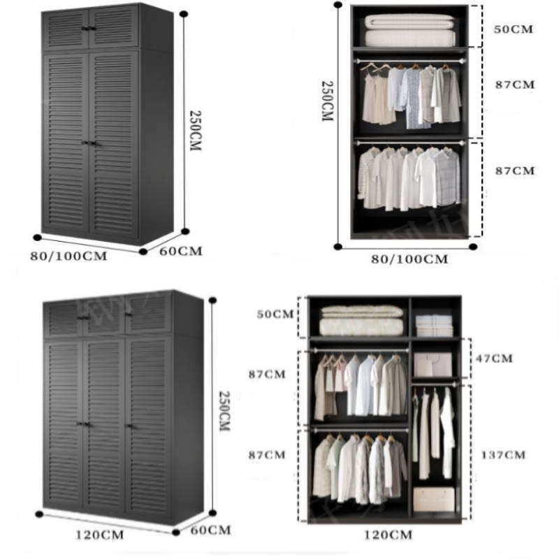 Metal Wardrobe for Bedroom Home Simple Combination Set Formaldehyde-free children's room simple hanging storage cabinet