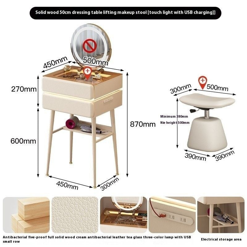 ในมินิห้องนอนขนาดเล็กโต๊ะเครื่องแป้งโต๊ะเครื่องแป้งโต๊ะเครื่องแป้งที่ทันสมัยสไตล์ใหม่ป้อมปราการ