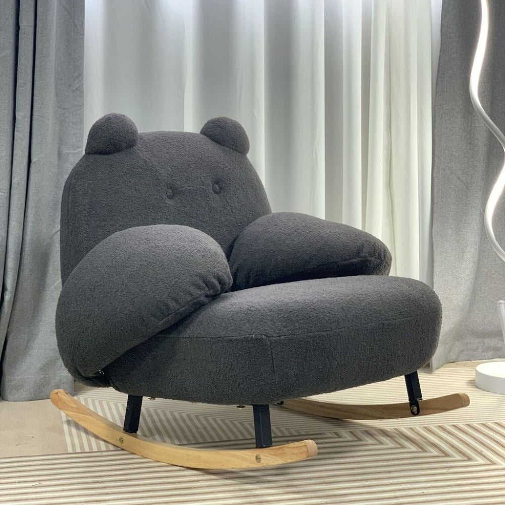 Cream Wind Single Rocking Living Room Little Bear Chair Sofa Bedroom Leisure