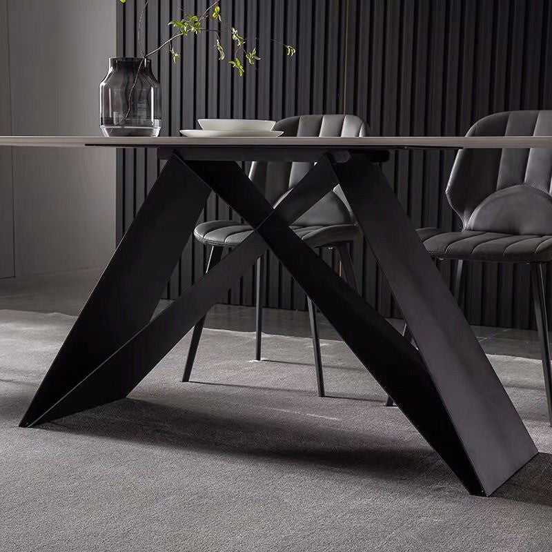 Modern Nordic style dining table set, minimalist chic, with chairs, faux marble table, square shape, suitable for small rooms.