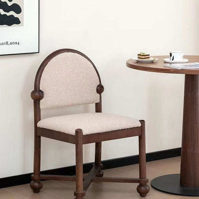 แท่นขุดเจาะโบราณสไตล์ที่เรียบง่ายหลังรองรับและหนังแกะออกแบบเก้าอี้ห้องนอนโต๊ะเครื่องแป้งเก้าอี้โบราณ 