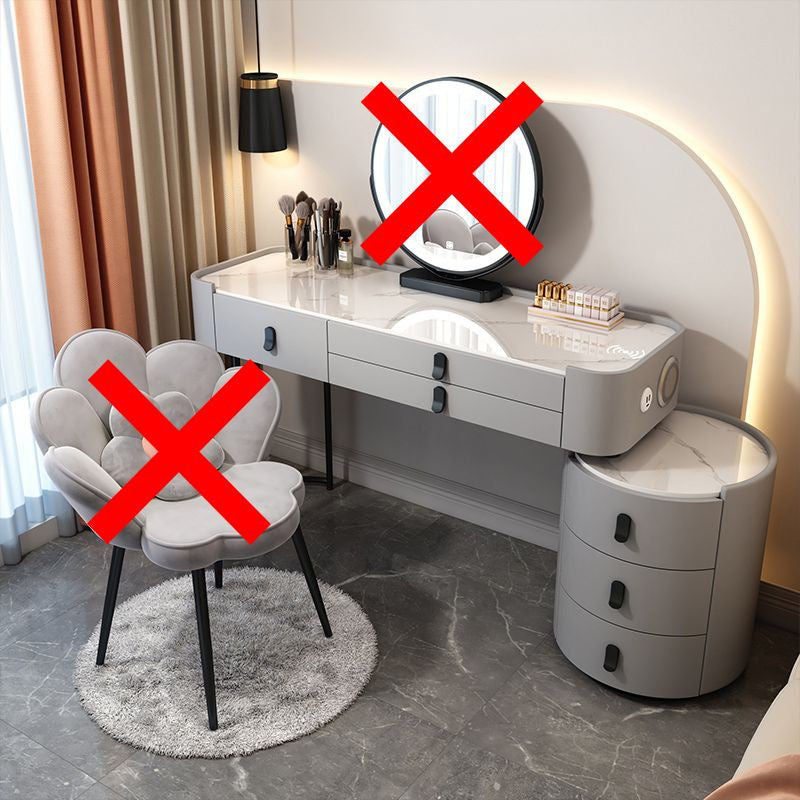 Simple solid wood smart bedroom table, multi-purpose dressing table with mirror, complete set