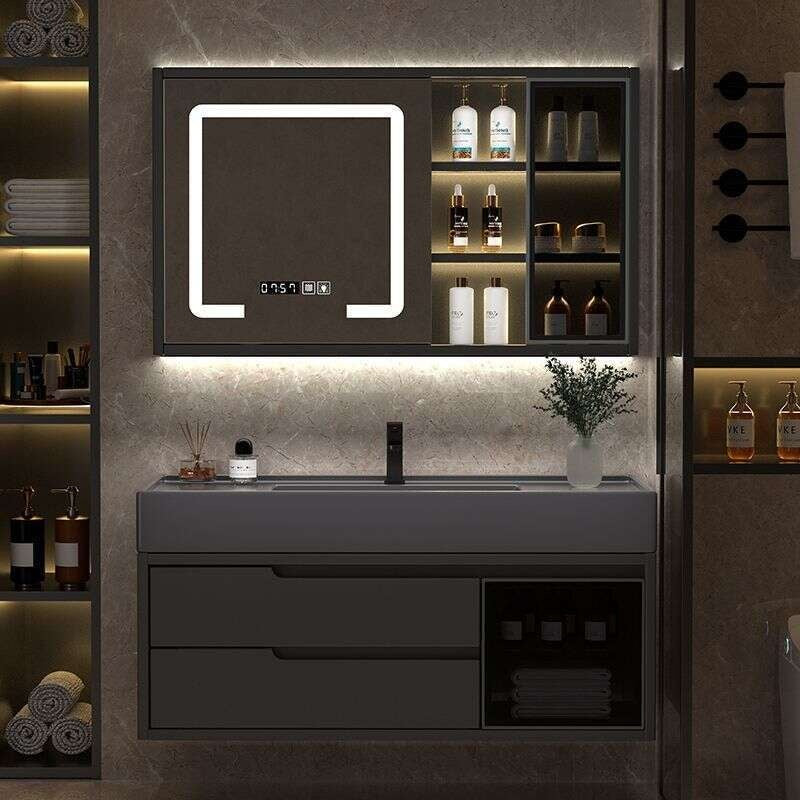 QW- Real Wood Storage Cabinet Smart Mirror in the Bathroom Sink Set