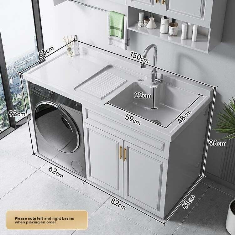 QW- Stainless Steel Storage Cabinet Bathroom Sink Washing Machine Counter