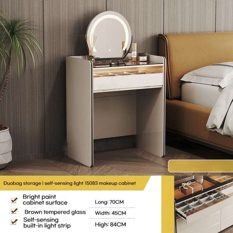 Modern simple Bedroom Storage at end of bed Elegant cabinet in the living room Wall-mounted storage cabinet, dressing table