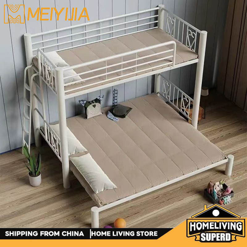 Upper and Lower Beds, Artwork Bed, Iron Frame Bunk Bed for Home, Pull Adjustable 1.8 Meters