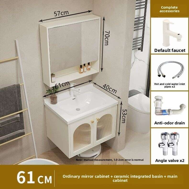 QW- Smart glass cabinet for bathroom storage, width 40 cm.