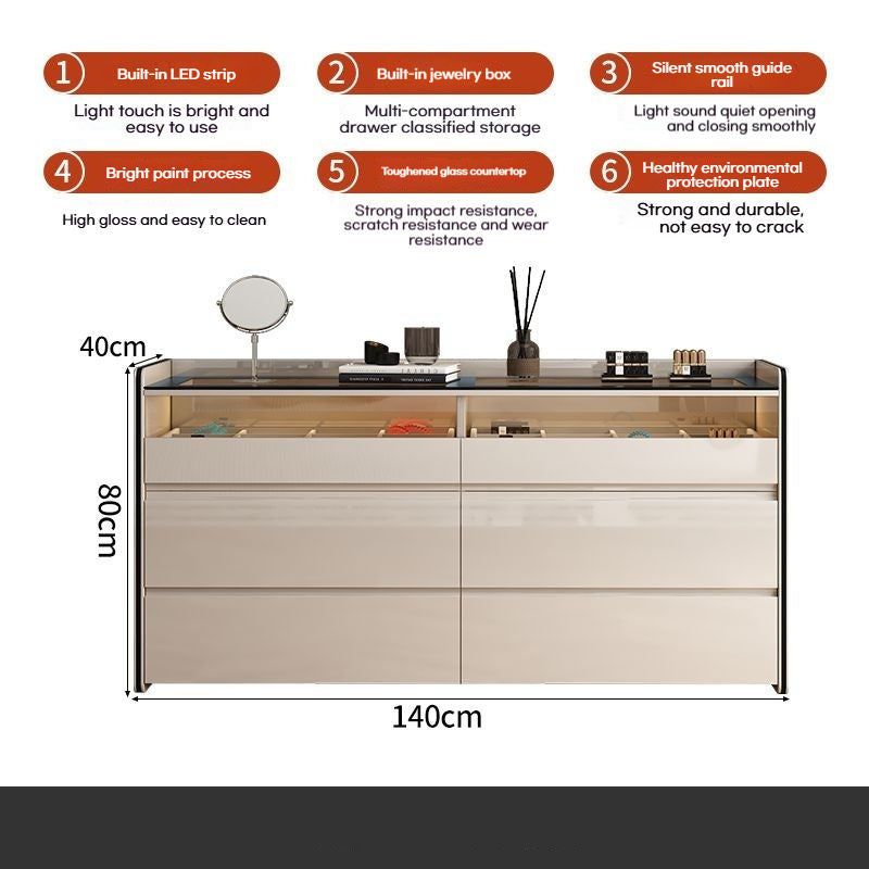 Light Luxury Chest of Drawers, Bedroom Dressing Table, Cosmetic Bed Storage Cabinet, Tail Cabinet