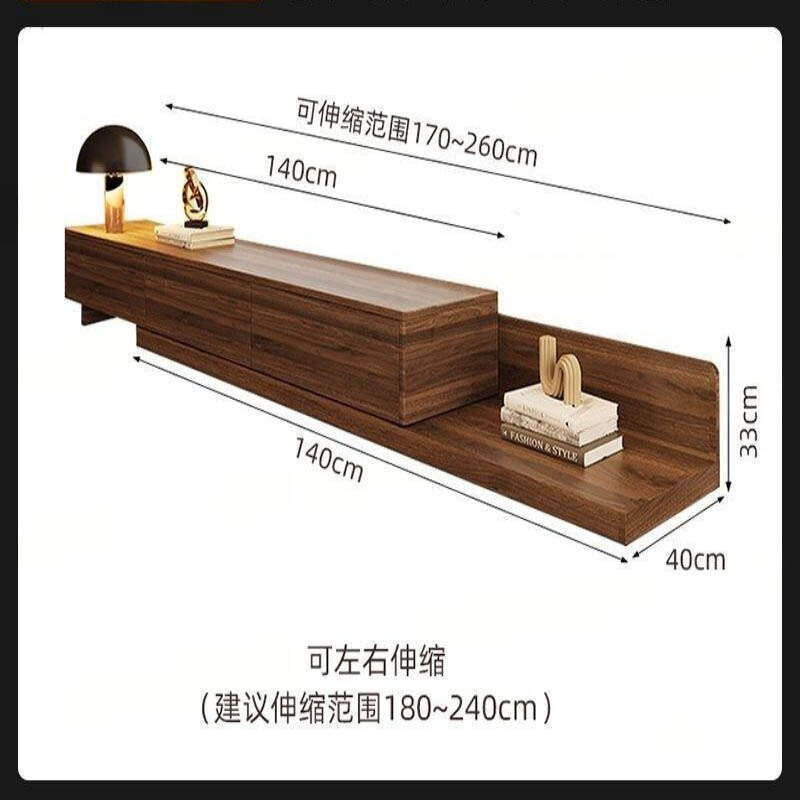 and Coffee Table Set, Expandable TV Stand, Modern Minimalist Floor Cabinet