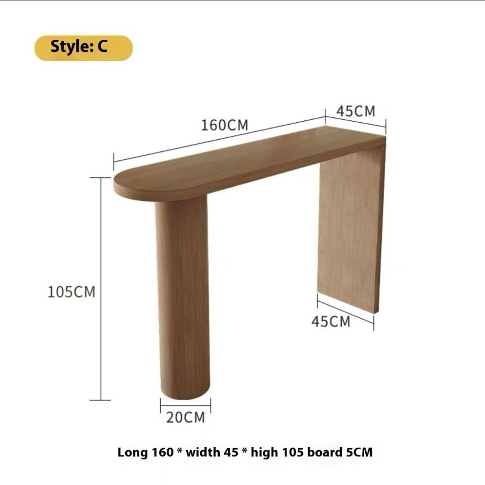 Solid wood home against the wall high long bar coffee simple living room balcony partition check cabinet table