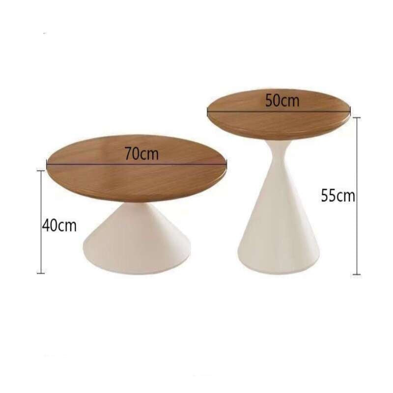 Solid wood tea table, Nordic style, for home living room, mixed design, modern, simple, round shape.