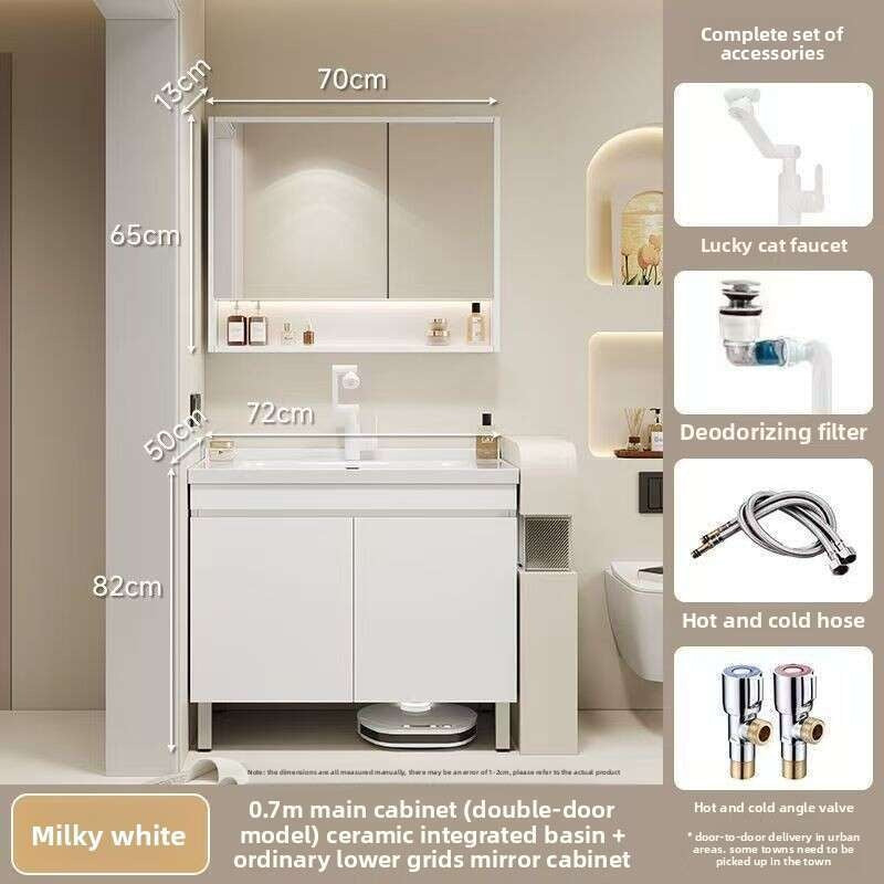 QW- Real Wood Storage Smart Mirror Cabinet Sink Set in the Bathroom