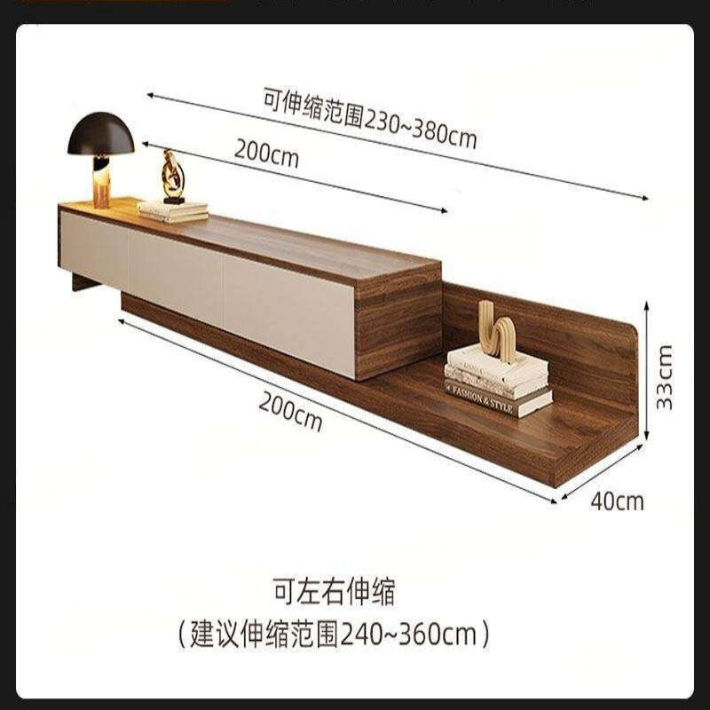 and Coffee Table Set, Expandable TV Stand, Modern Minimalist Floor Cabinet